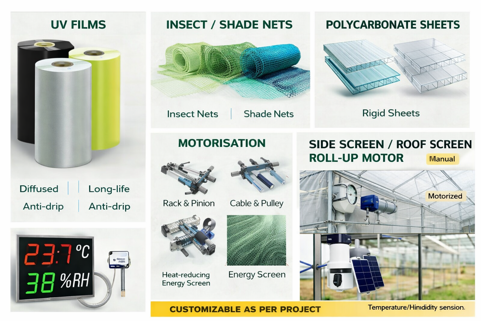 Films, nets, screens and automation