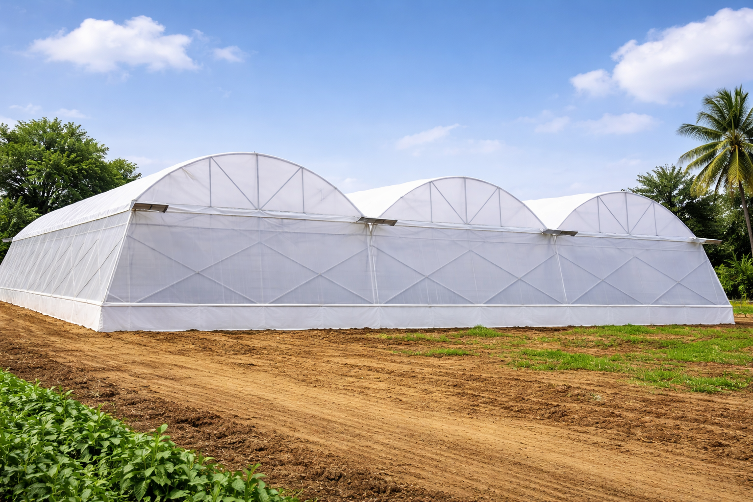Poly roof + insect net sides hybrid